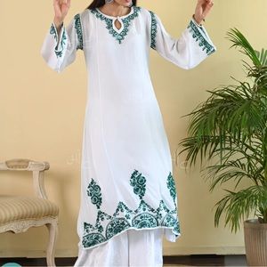Chikankari Muslin A-Line Kurta